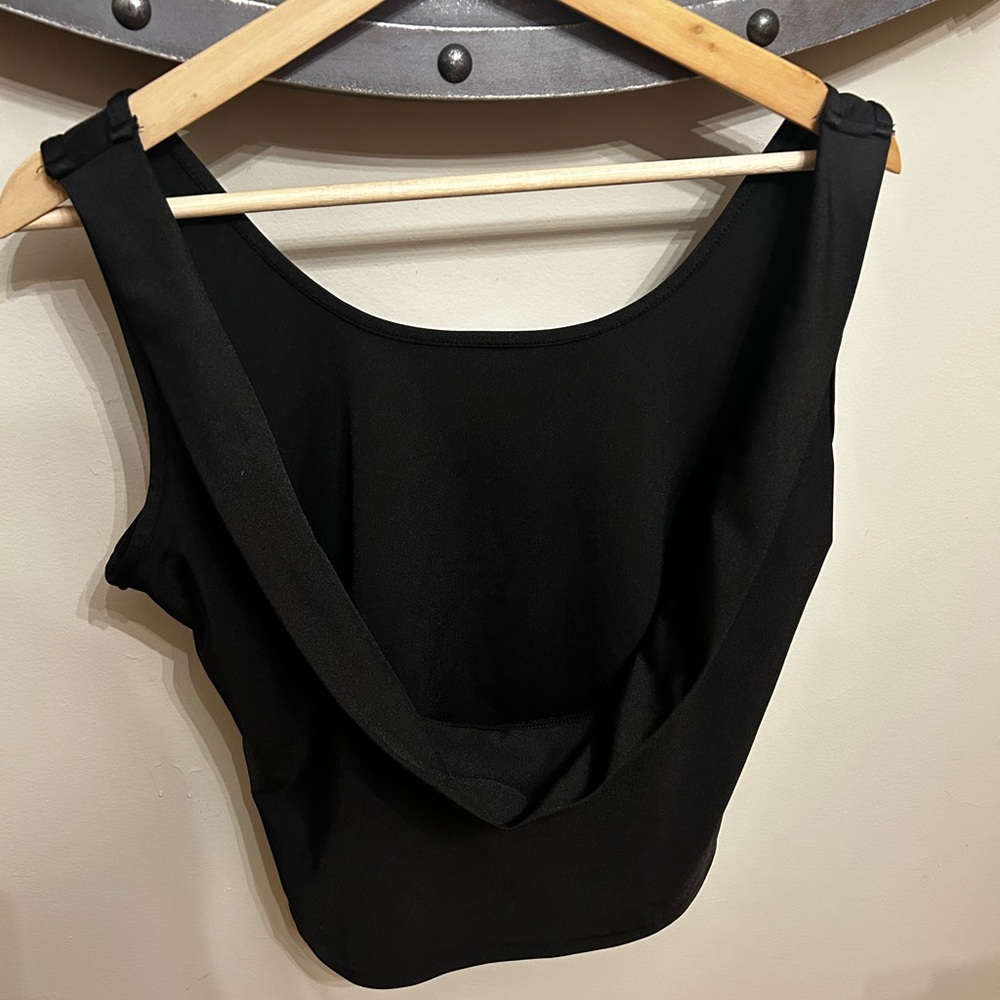 SHEIN Black Open-Back Crop Top Tank Size L